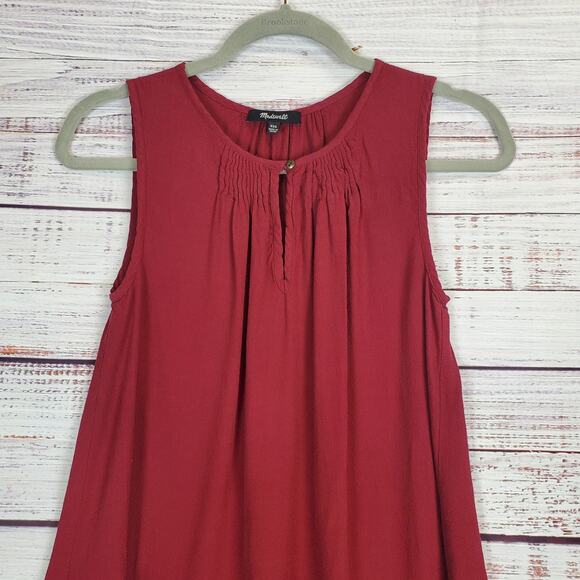 Madewell Wine Lagenlook Sleeveless Tunic Top Boho Oversized XXS Flowy Minimalist - Picture 4 of 10